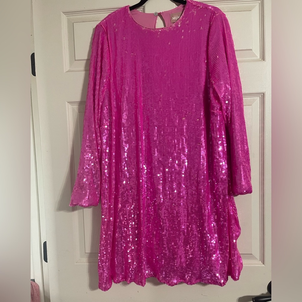 Show Me Your MuMu Maddison Fuchsia Sequin Dress